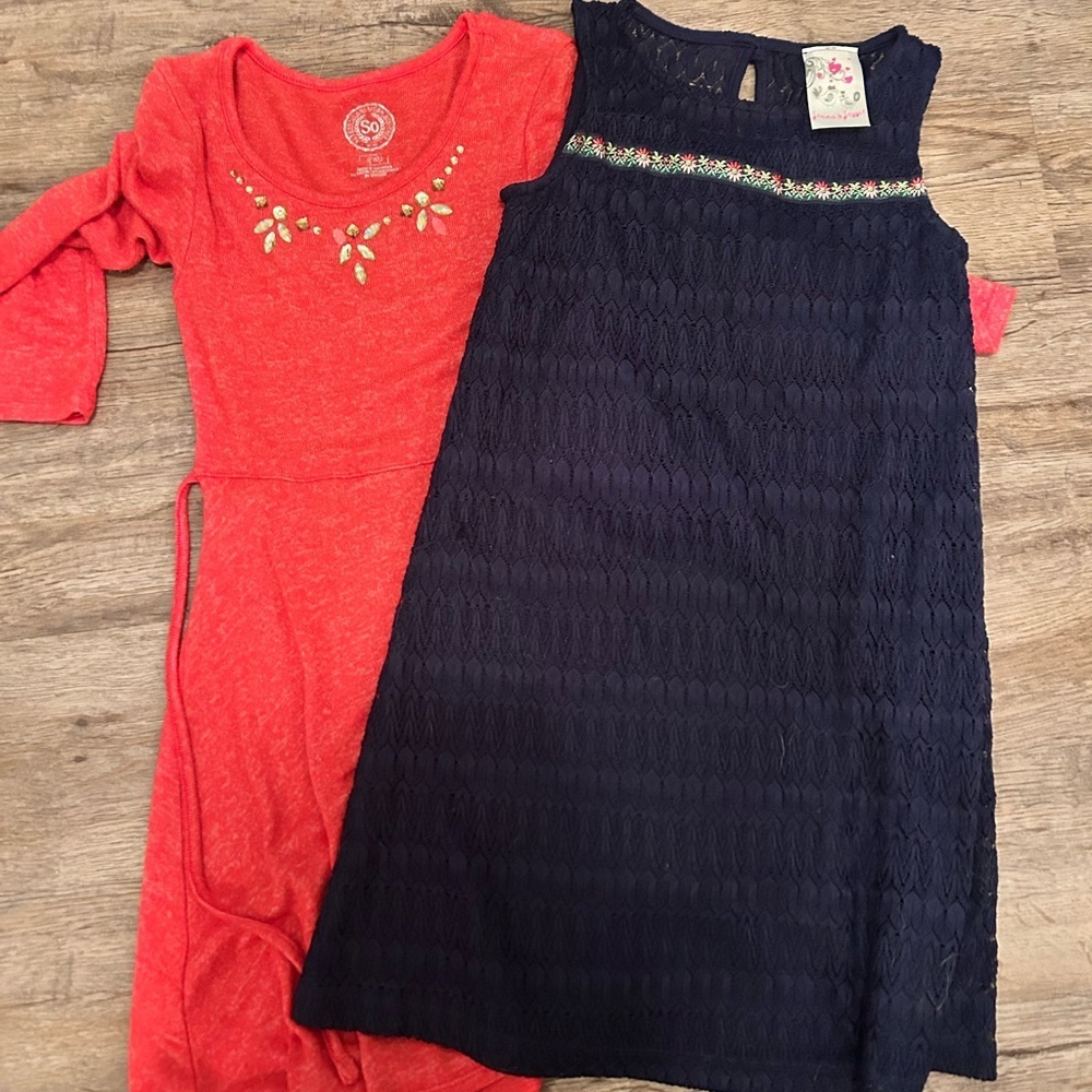 Red and Navy Kids Dress Set